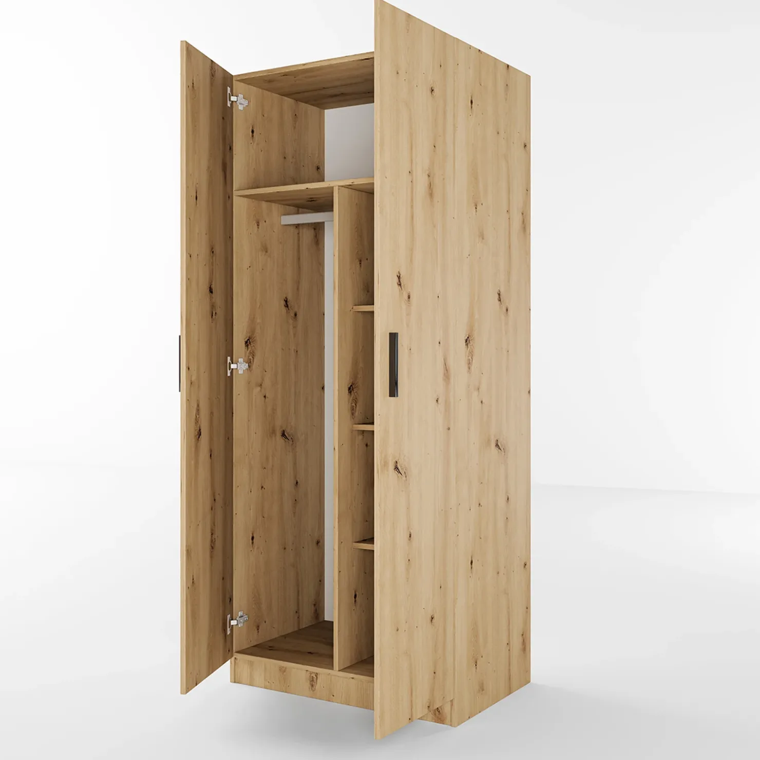 Garnero Arredamenti Armadio 80x191h cm 2 ante design Leopardi Rovere Rustico Online