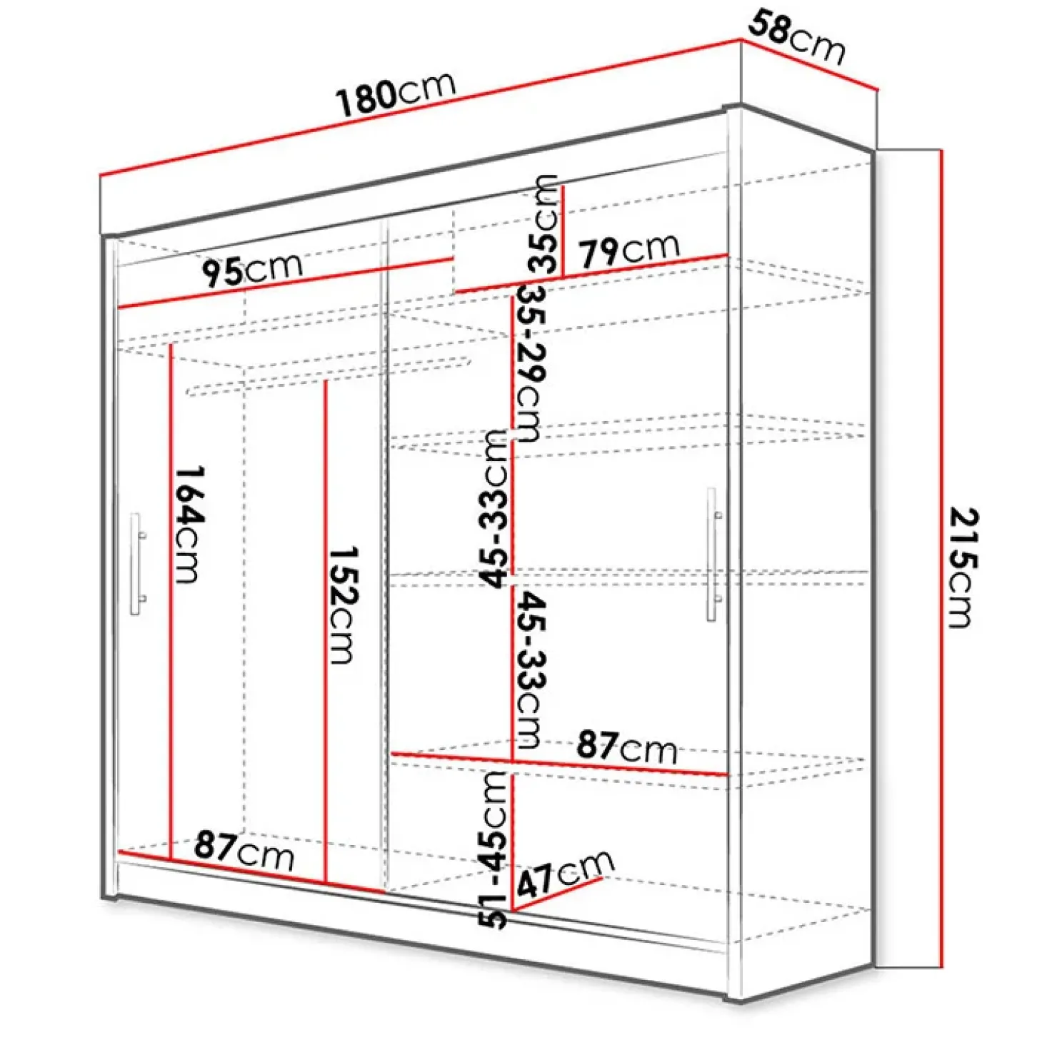 Garnero Arredamenti Armadio 180x215h cm 2 ante design moderno scorrevoli Aisha Rovere Hot