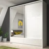 Garnero Arredamenti Armadio 204x214h cm 2 ante e 2 cassetti con specchio bianco lucido Tom Gihome® Clearance