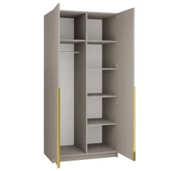 Garnero Arredamenti Armadio 100x215h cm 2 ante moderno beige oro Glammy 2 Beige - Oro Sale