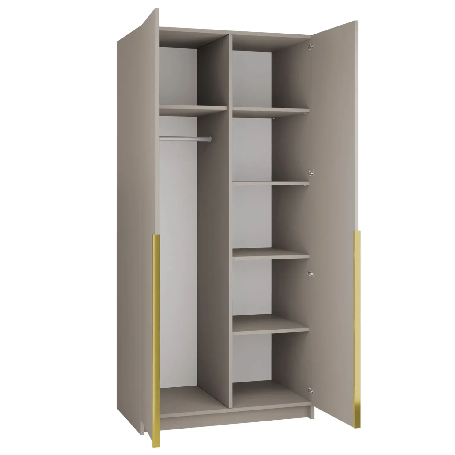 Garnero Arredamenti Armadio 100x215h cm 2 ante moderno beige oro Glammy 2 Beige - Oro Sale