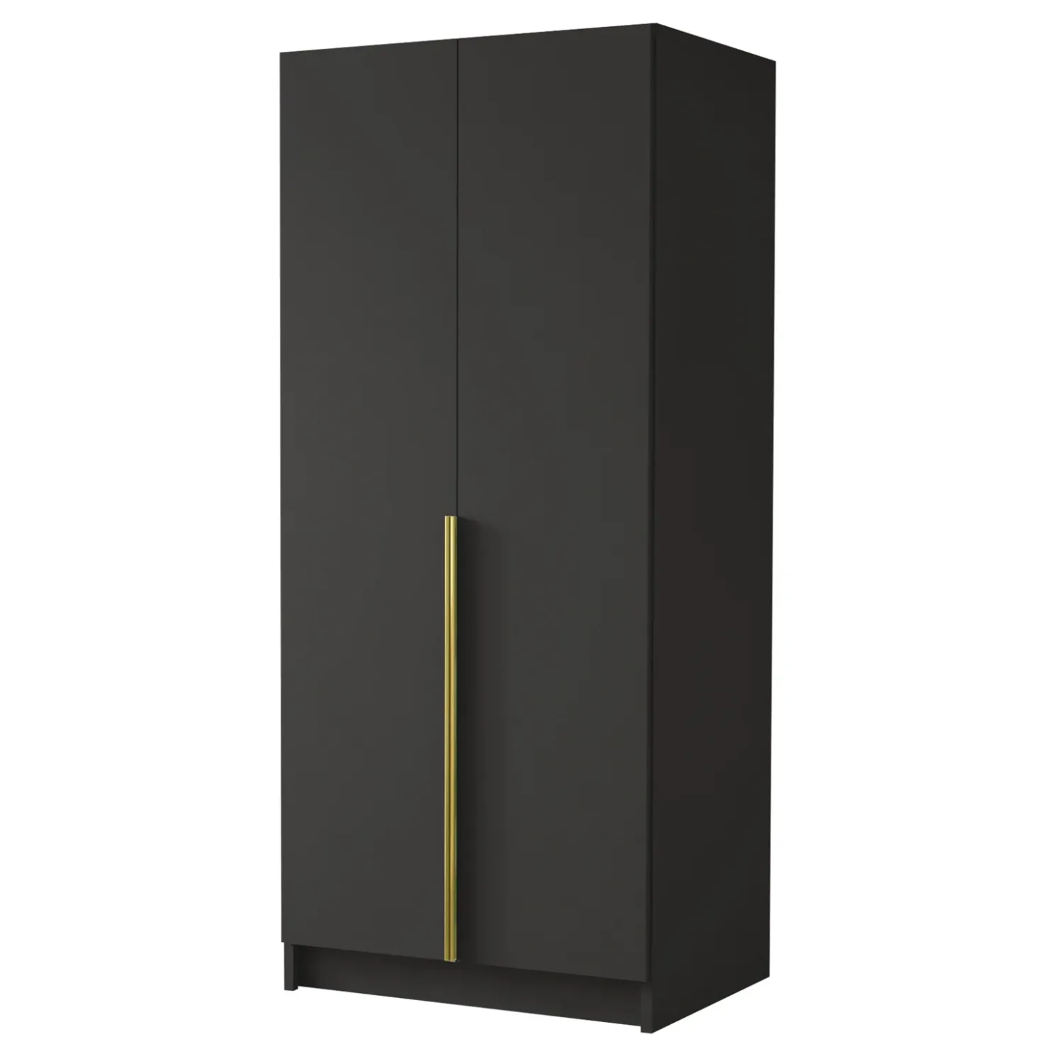 Garnero Arredamenti Armadio 100x215h cm 2 ante moderno nero oro Glammy 2 Nero Opaco - Oro Discount