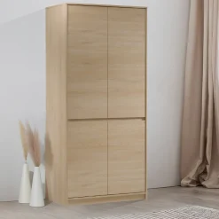 Garnero Arredamenti Armadio 91x198h cm 4 ante moderno rovere Funny Online