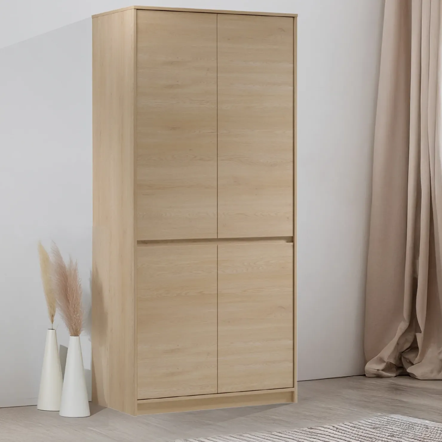 Garnero Arredamenti Armadio 91x198h cm 4 ante moderno rovere Funny Online