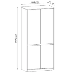 Garnero Arredamenti Armadio 91x198h cm 4 ante moderno rovere Funny Online