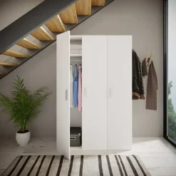 Garnero Arredamenti Armadio 116x176h cm 3 ante moderno bianco opaco Light Gihome® Discount