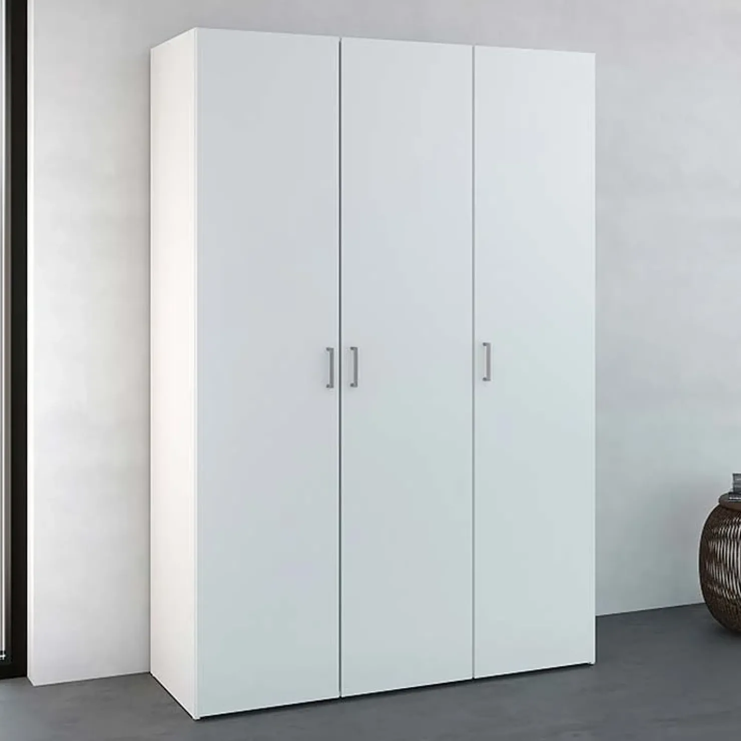 Garnero Arredamenti Armadio 116x176h cm 3 ante moderno bianco opaco Light Gihome® Discount