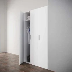 Garnero Arredamenti Armadio 116x176h cm 3 ante moderno bianco opaco Light Gihome® Discount