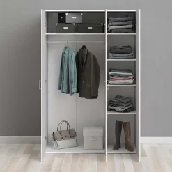 Garnero Arredamenti Armadio 116x176h cm 3 ante moderno bianco opaco Light Gihome® Discount