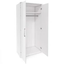Garnero Arredamenti Armadio 90x217h cm 2 ante moderno bianco opaco e lucido Naper New