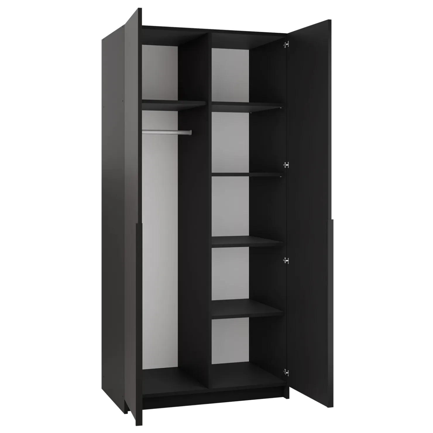 Garnero Arredamenti Armadio 100x215h cm 2 ante moderno nero Glammy 2 Nero Opaco - Nero Clearance