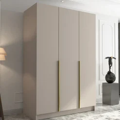Garnero Arredamenti Armadio 150x215h cm 3 ante moderno beige oro Glammy 3 Beige - Oro Sale