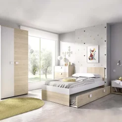 Garnero Arredamenti Armadio 90x205h cm 2 ante moderno rovere bianco Cairo Discount