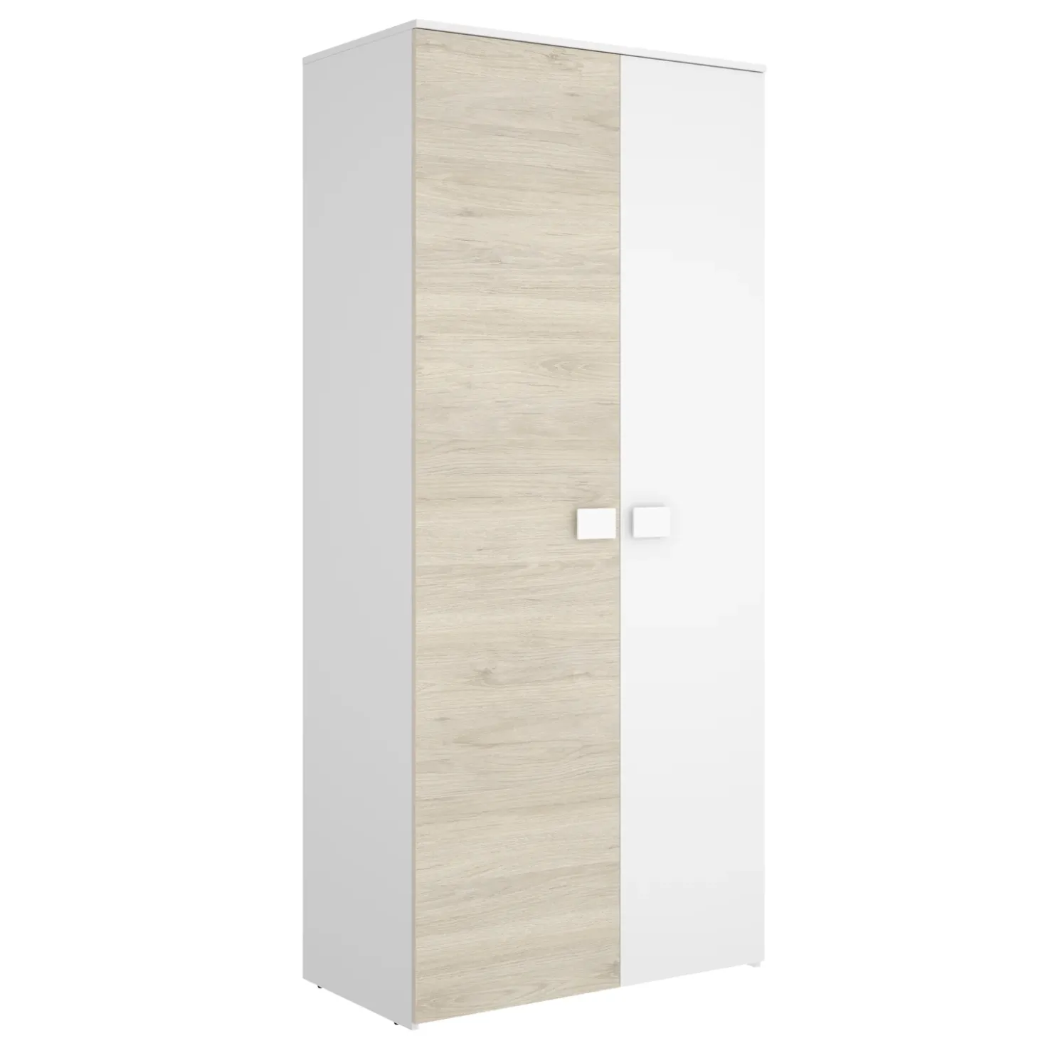 Garnero Arredamenti Armadio 90x205h cm 2 ante moderno rovere bianco Cairo Discount