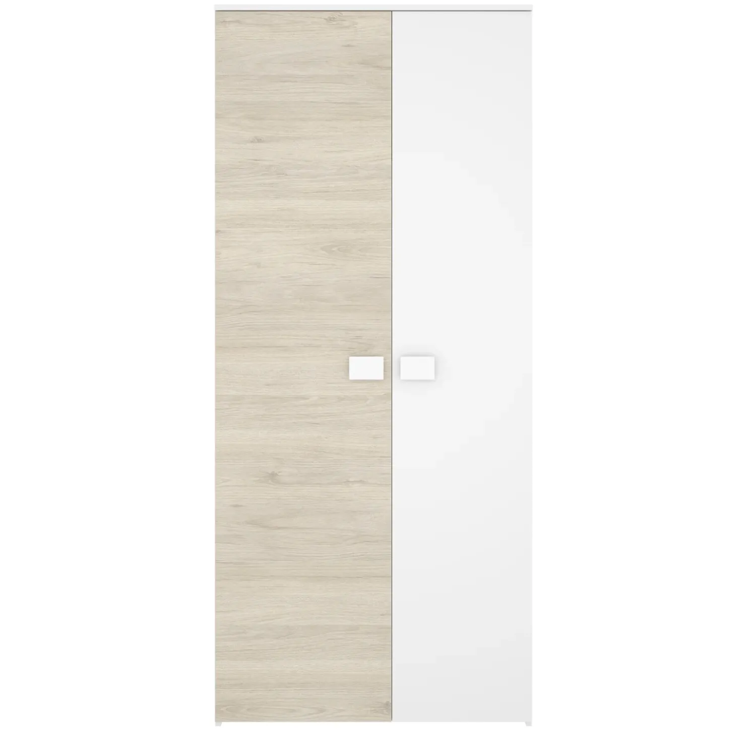 Garnero Arredamenti Armadio 90x205h cm 2 ante moderno rovere bianco Cairo Discount