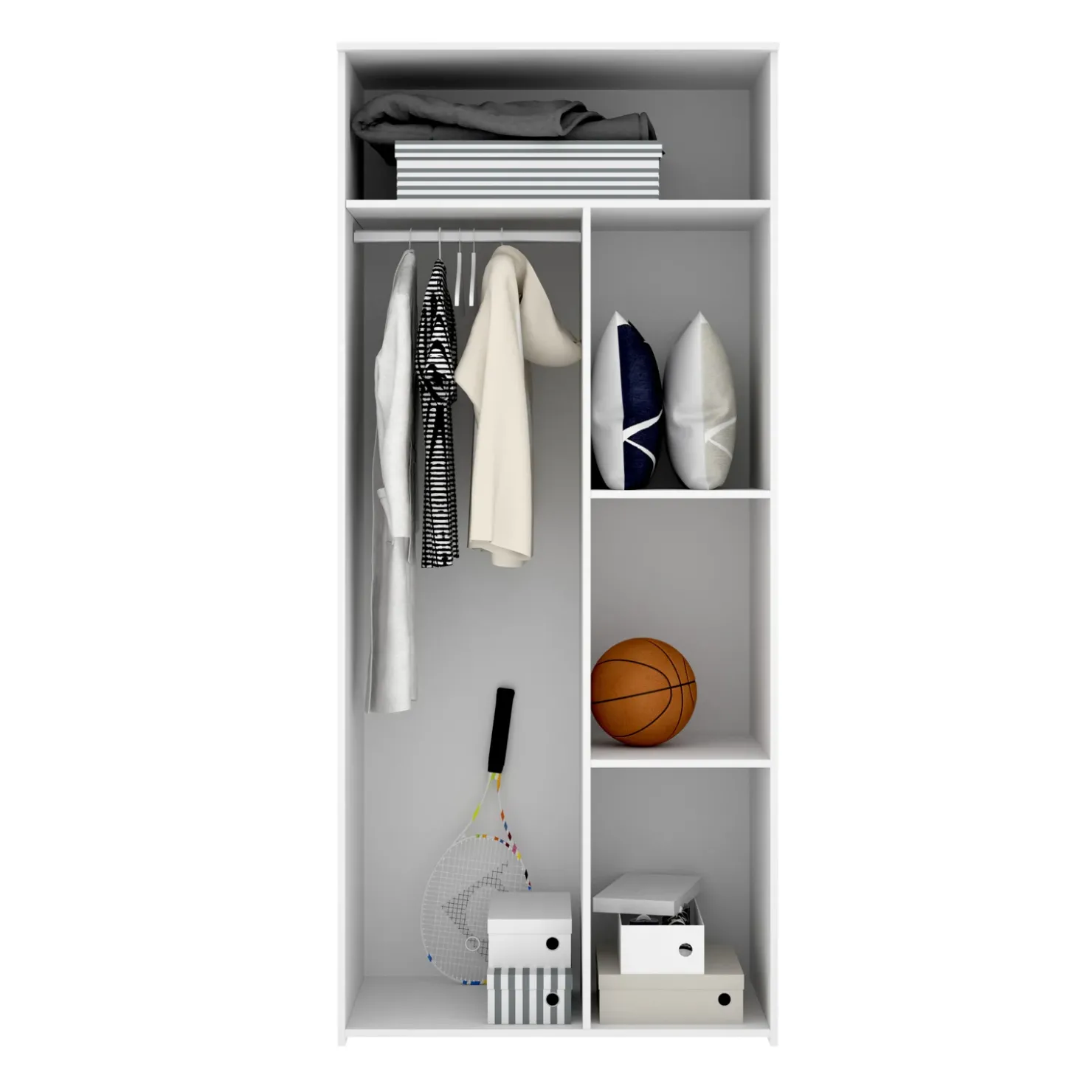 Garnero Arredamenti Armadio 90x205h cm 2 ante moderno rovere bianco Cairo Discount