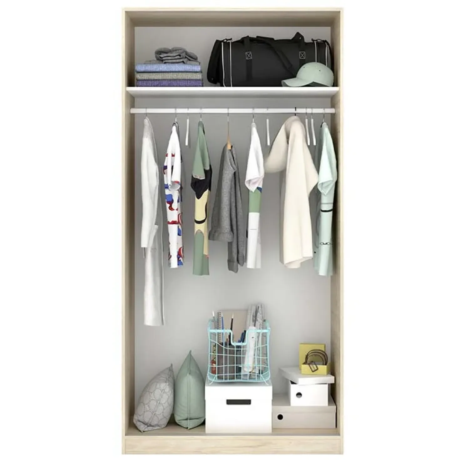 Garnero Arredamenti Armadio 100x204h cm 2 ante moderno scorrevoli Royal Rovere Outlet