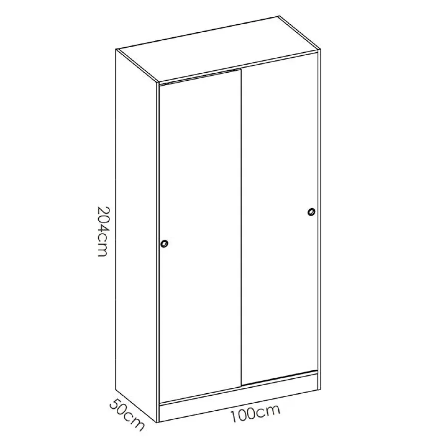 Garnero Arredamenti Armadio 100x204h cm 2 ante moderno scorrevoli Royal Rovere Outlet