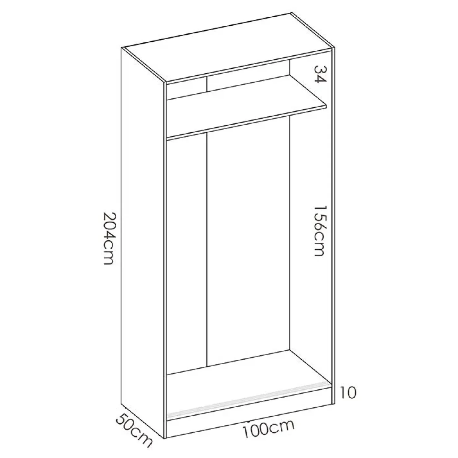 Garnero Arredamenti Armadio 100x204h cm 2 ante moderno scorrevoli Royal Rovere Outlet