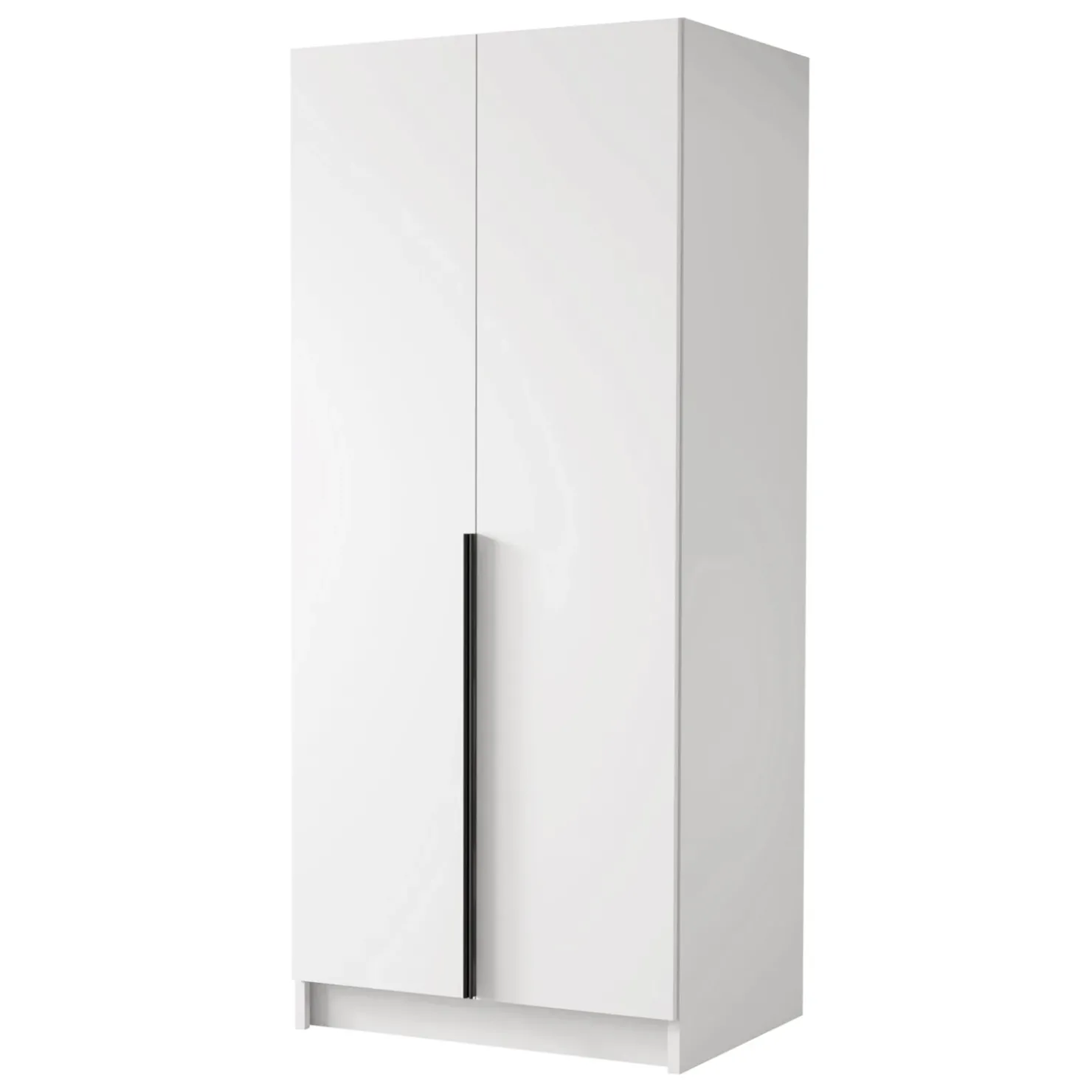 Garnero Arredamenti Armadio 100x215h cm 2 ante moderno bianco nero Glammy 2 Bianco Opaco - Nero Online