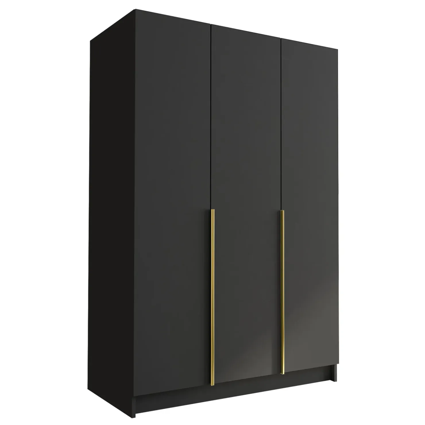 Garnero Arredamenti Armadio 150x215h cm 3 ante moderno nero oro Glammy 3 Nero Opaco - Oro Discount