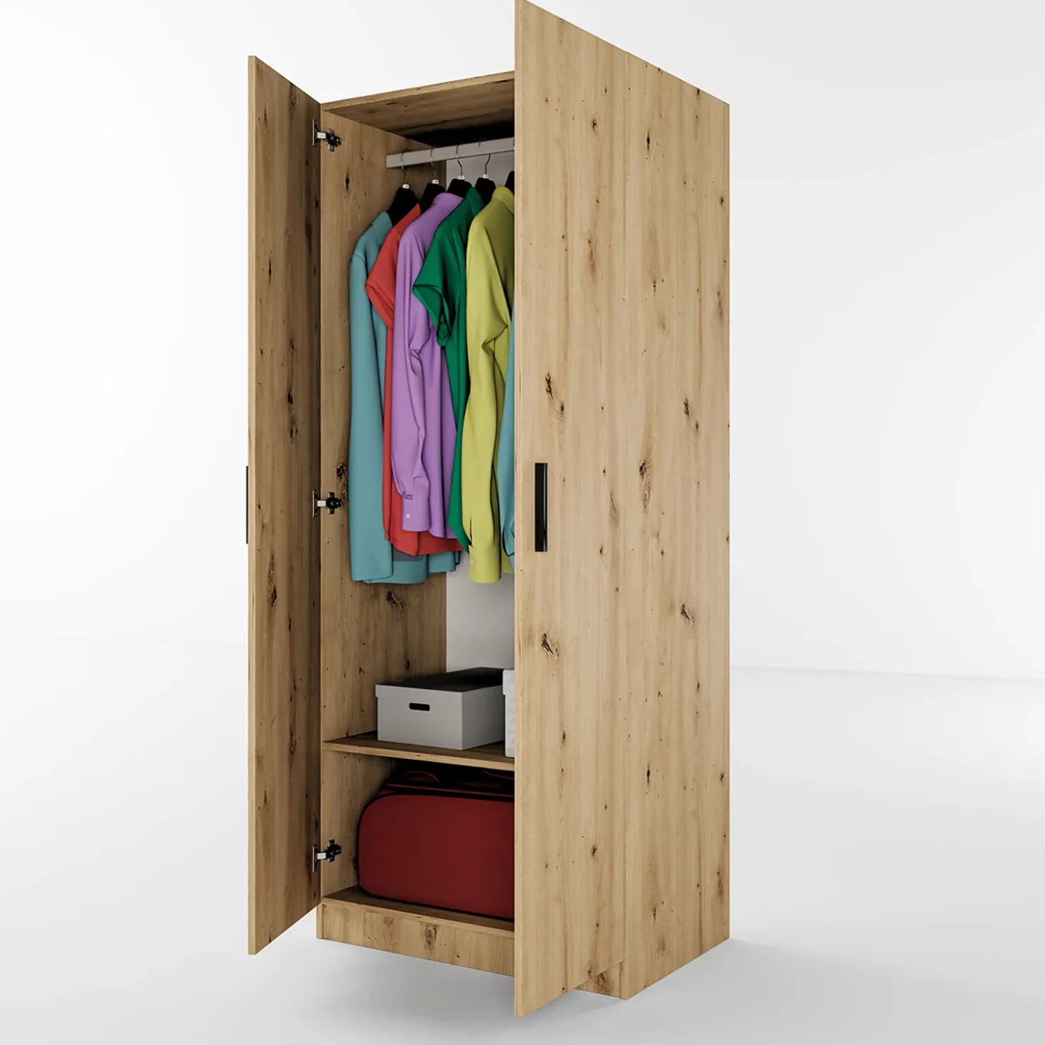 Garnero Arredamenti Armadio 80x191h cm 2 ante moderno Ilario Rovere Rustico Clearance