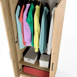 Garnero Arredamenti Armadio 80x191h cm 2 ante moderno Ilario Rovere Rustico Clearance