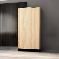 Garnero Arredamenti Armadio 92x196h cm 2 ante rovere nero Alabaster Discount