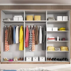 Garnero Arredamenti Armadio 270x210h cm 2 ante scorrevoli bianco opaco rovere Nexus Gihome® Online