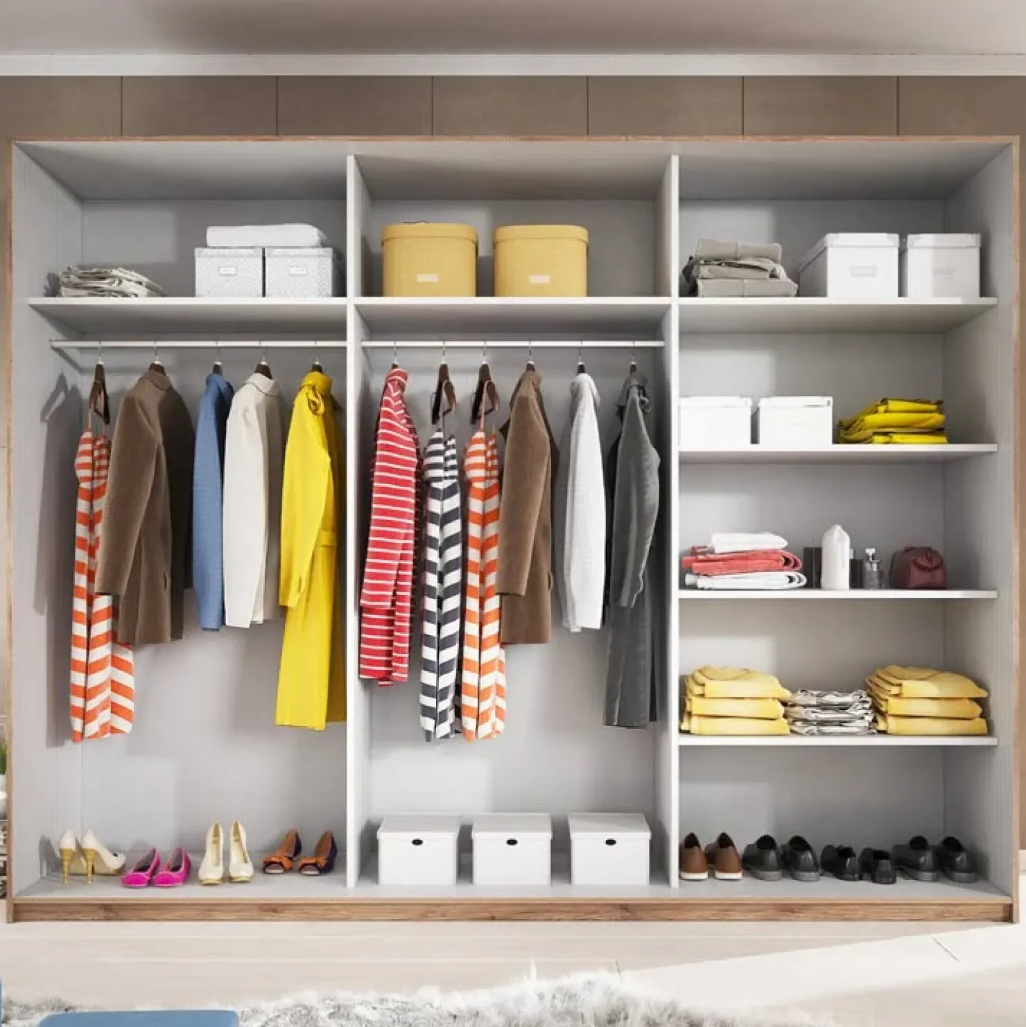 Garnero Arredamenti Armadio 270x210h cm 2 ante scorrevoli bianco opaco rovere Nexus Gihome® Online