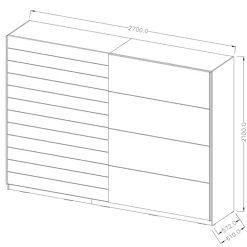 Garnero Arredamenti Armadio 270x210h cm 2 ante scorrevoli bianco opaco rovere Nexus Gihome® Online