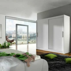 Garnero Arredamenti Armadio 180x215h cm 2 ante scorrevoli design moderno bianco Aisha Bianco Opaco Best