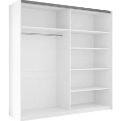 Garnero Arredamenti Armadio 200x210h cm 2 ante scorrevoli con specchio bianco Lilly Best