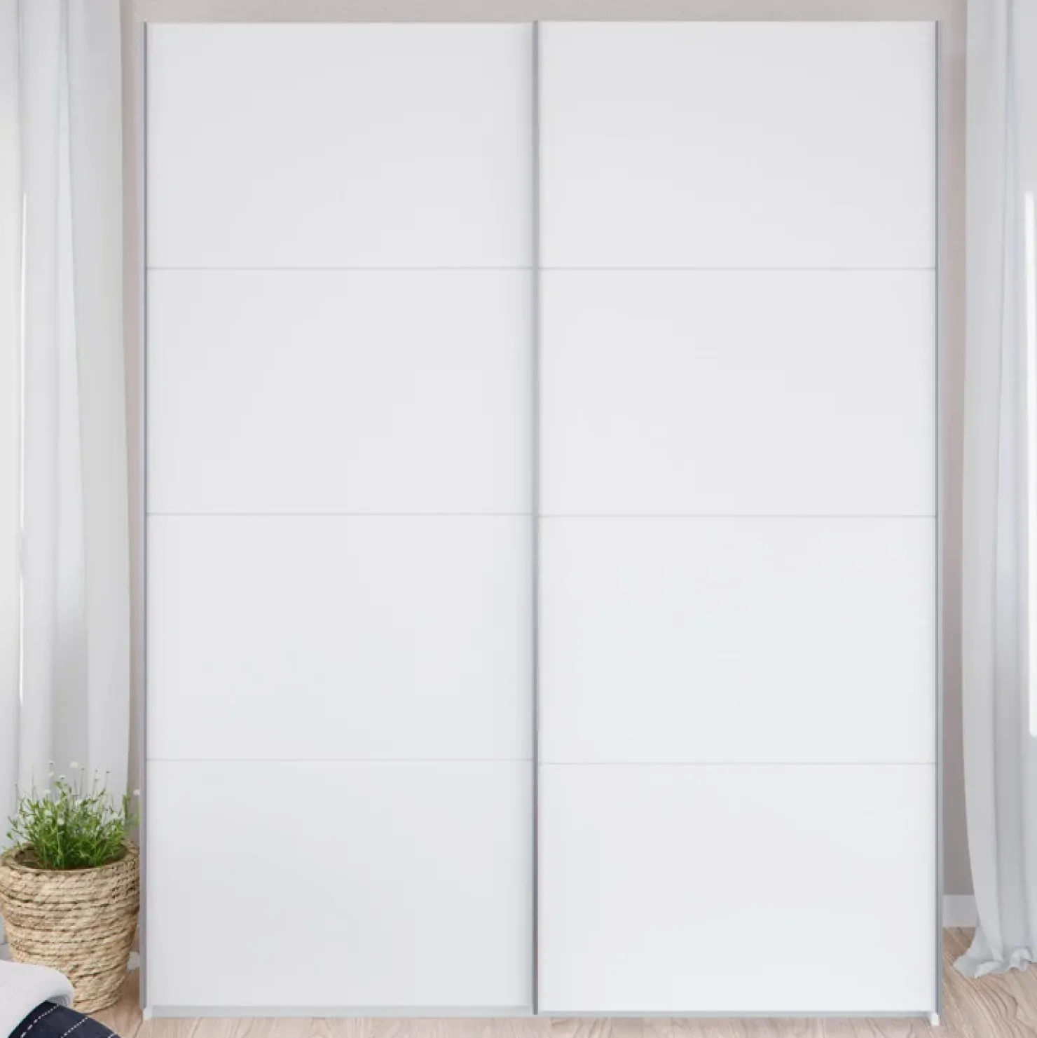 Garnero Arredamenti Armadio 150X200h cm 2 ante scorrevoli bianco opaco Taylor Best