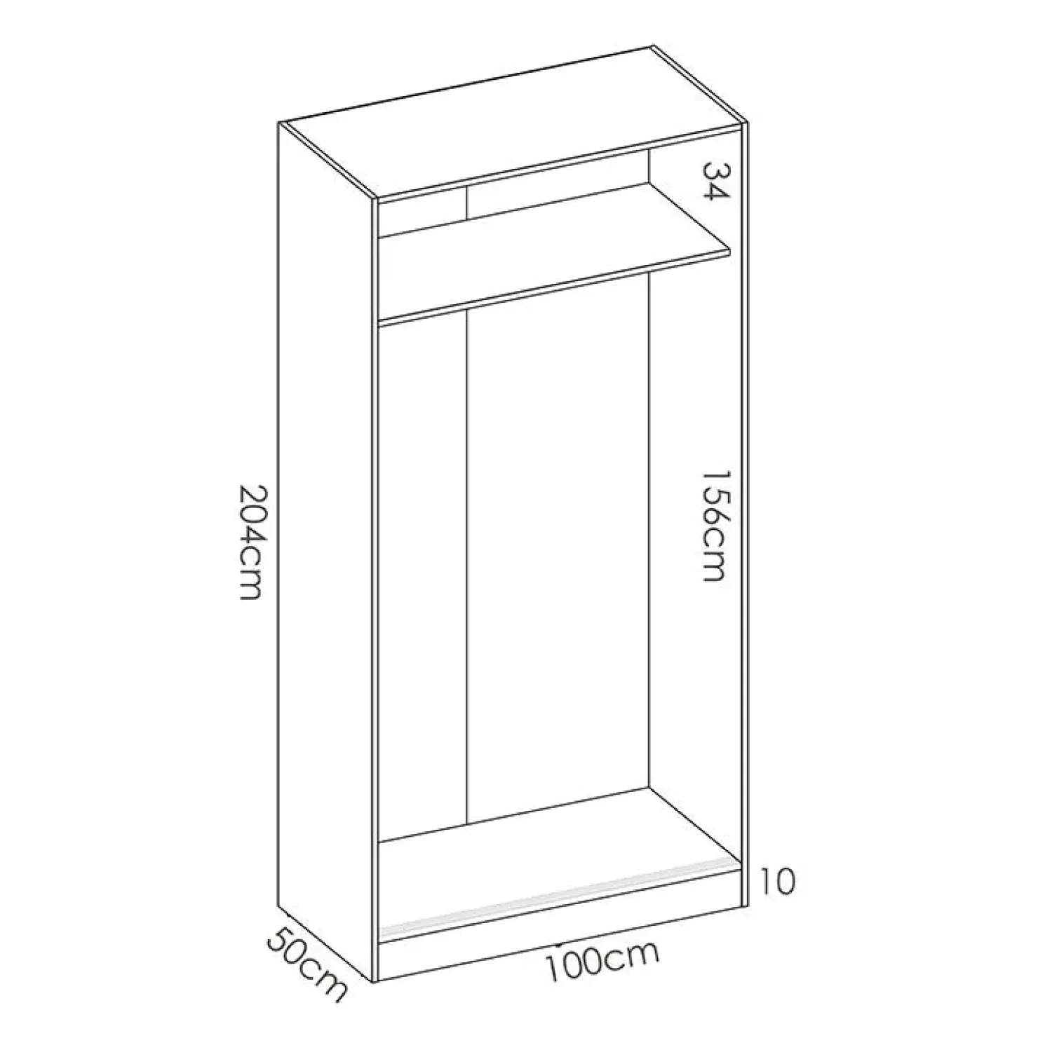 Garnero Arredamenti Armadio 100x204h cm 2 ante scorrevoli Royal Bianco Lucido Sale