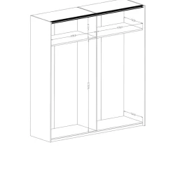 Garnero Arredamenti Armadio 200x213h cm 2 ante scorrevoli rovere scuro nero Vulcano Rovere Rustico Online