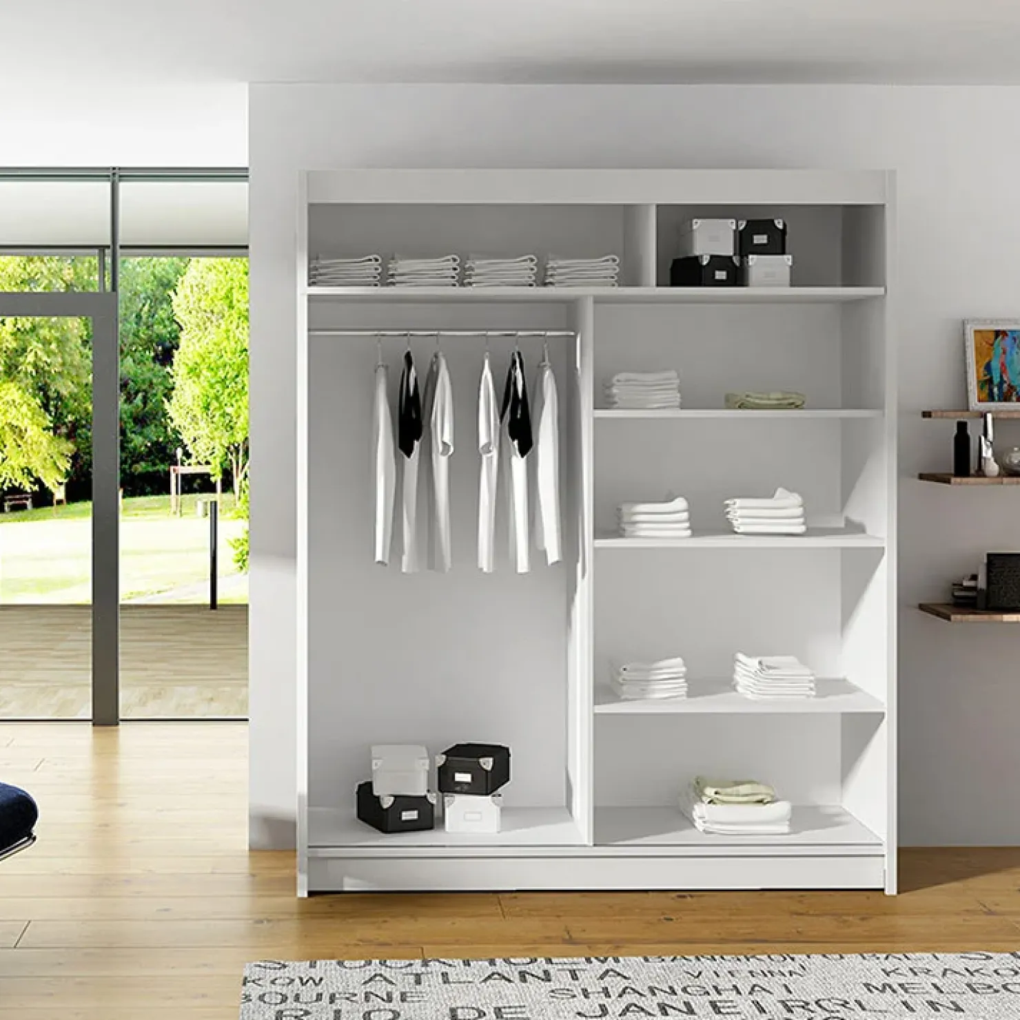 Garnero Arredamenti Armadio 150x200h cm 2 ante scorrevoli design bianco Vilma Bianco Opaco Best