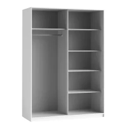 Garnero Arredamenti Armadio 120x210h cm 2 ante scorrevoli con specchio Pascal Gihome® Bianco Opaco Best