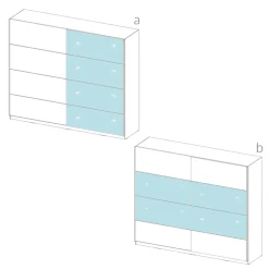 Garnero Arredamenti Armadio 120x210h cm 2 ante scorrevoli con specchio Pascal Gihome® Bianco Opaco Best