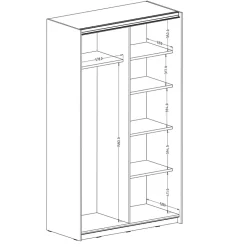 Garnero Arredamenti Armadio 120x210h cm 2 ante scorrevoli con specchio Pascal Gihome® Bianco Opaco Best