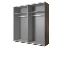 Garnero Arredamenti Armadio 200x213h cm 2 ante scorrevoli quercia scuro nero Vulcano Noce Clearance