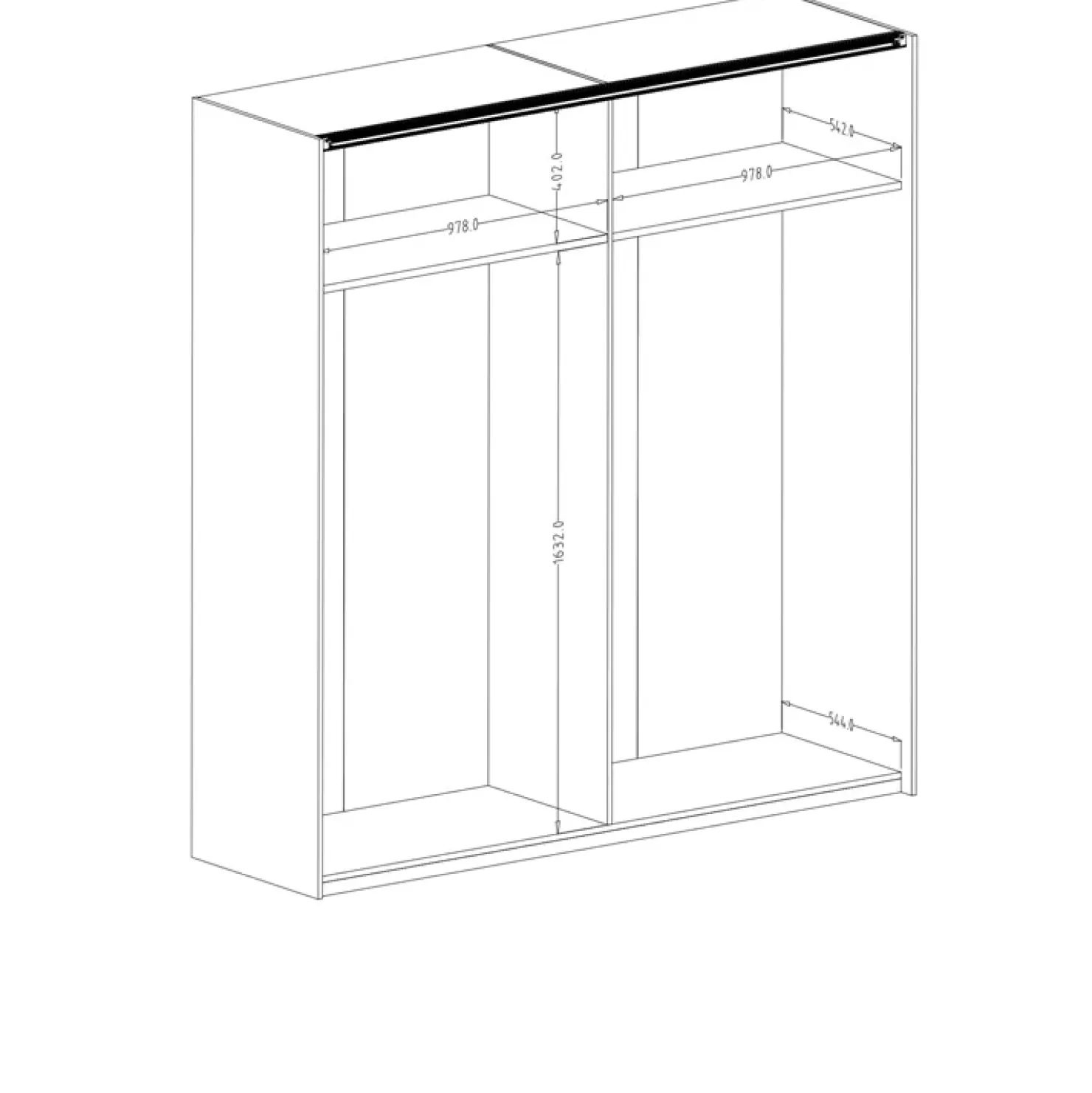 Garnero Arredamenti Armadio 200x213h cm 2 ante scorrevoli quercia scuro nero Vulcano Noce Clearance