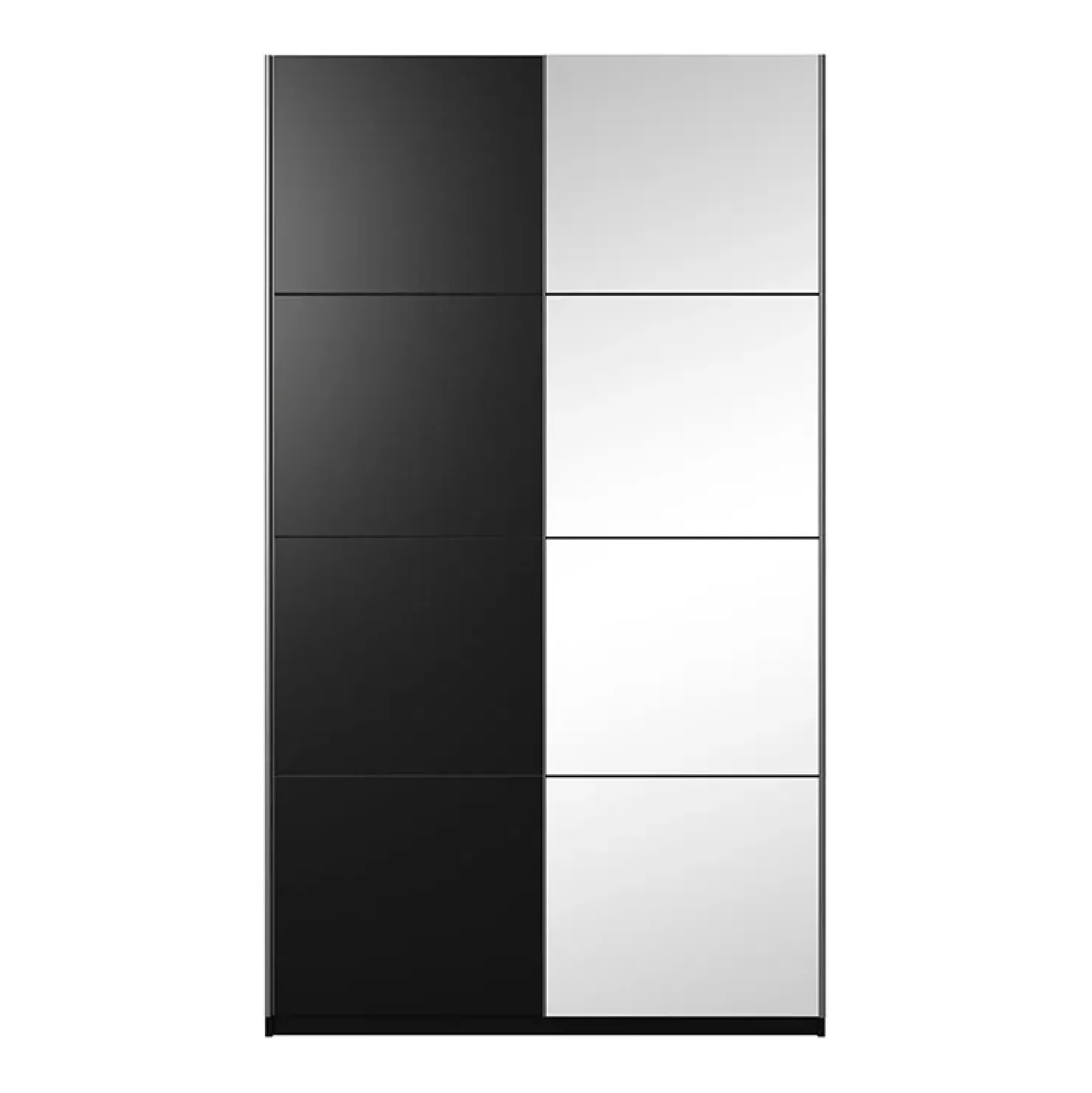 Garnero Arredamenti Armadio 120x210h cm 2 ante scorrevoli con specchio nero Pascal Gihome® Nero Opaco