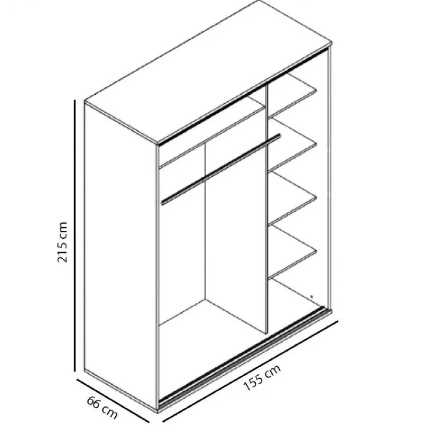 Garnero Arredamenti Armadio 155x215h cm 2 ante scorrevoli moderno Eliot Stampa Skyline Outlet