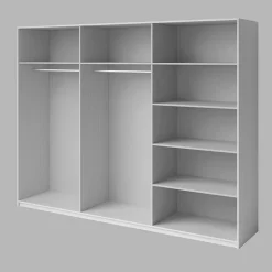 Garnero Arredamenti Armadio 270x210h cm 2 ante scorrevoli con specchio Cortina Gihome® Bianco Frassinato Discount