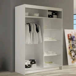 Garnero Arredamenti Armadio 120x200h cm 2 ante scorrevoli con specchio bianco Tancredi Sale