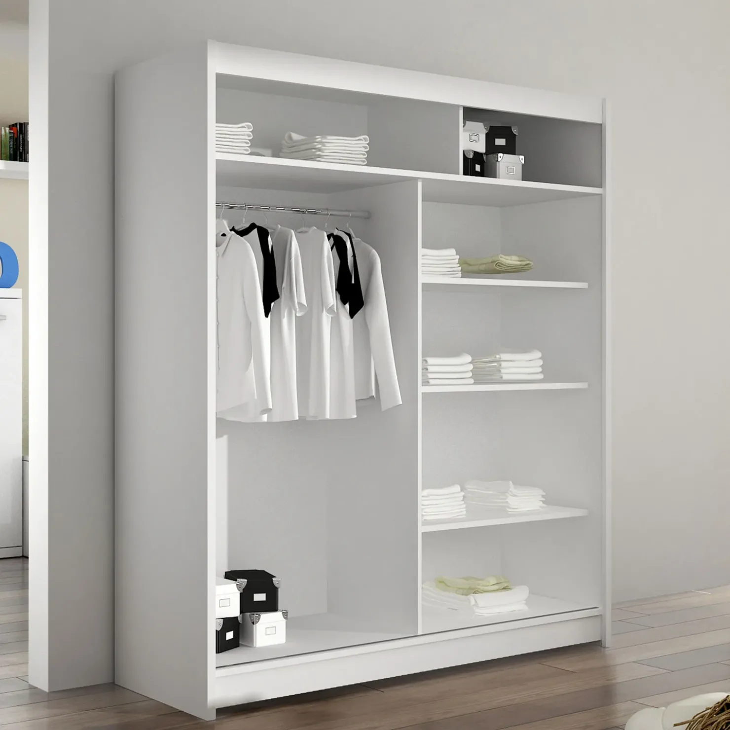 Garnero Arredamenti Armadio 150x200h cm 2 ante scorrevoli con specchio bianco Lunysia Sale