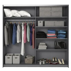 Garnero Arredamenti Armadio 220x210h cm 2 ante scorrevoli con specchio Cortina Gihome® Ossido New