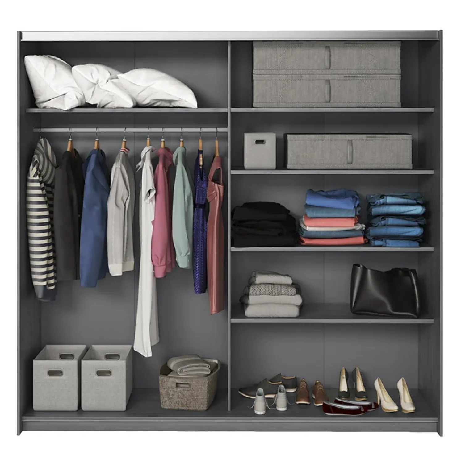 Garnero Arredamenti Armadio 220x210h cm 2 ante scorrevoli con specchio Cortina Gihome® Ossido New