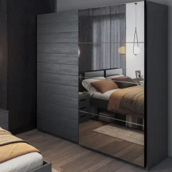 Garnero Arredamenti Armadio 220x210h cm 2 ante scorrevoli con specchio Cortina Gihome® Ossido New